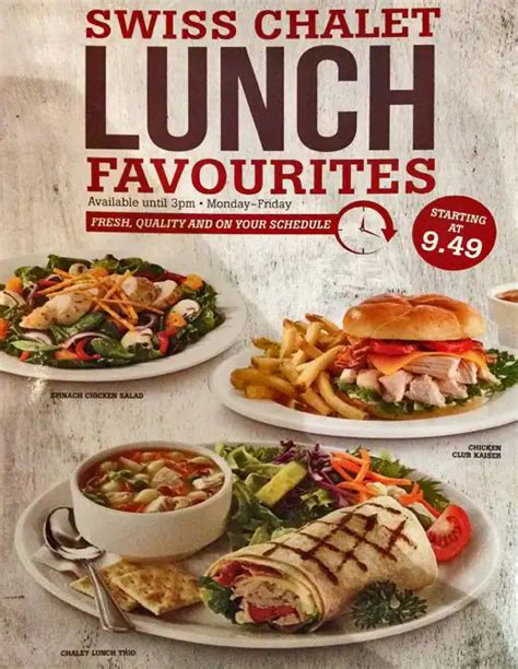 swiss chalet adult menu.